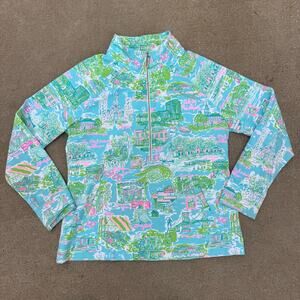 Lilly Pulitzer Lilly Loves Philadelphia Skipper Popover 1/2 Zip Top XL